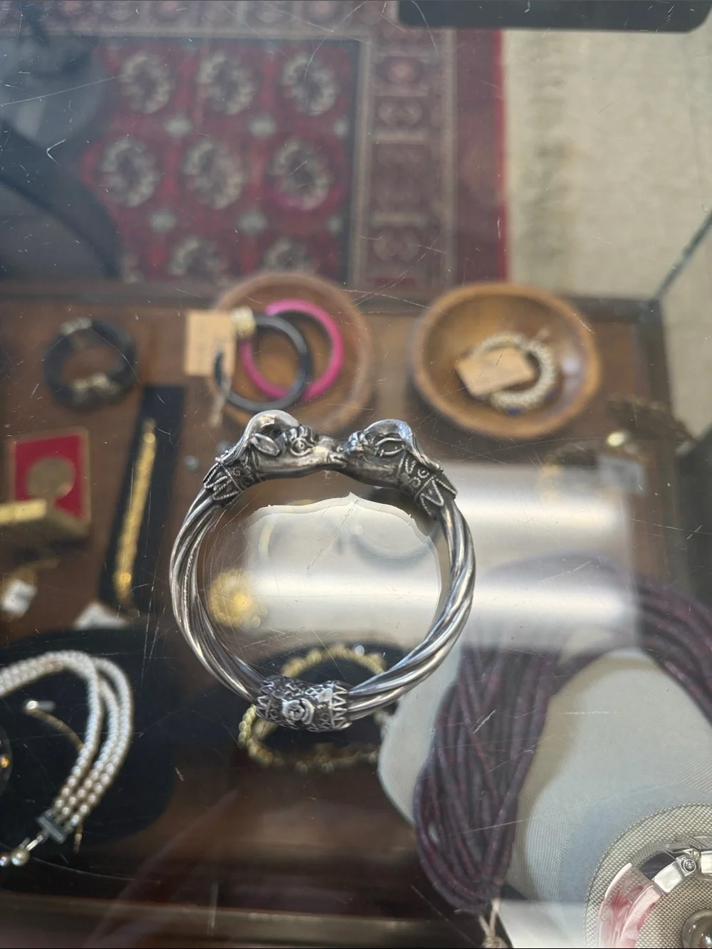 Sterling Silver Double-Ram Cuff Bracelet - Silver